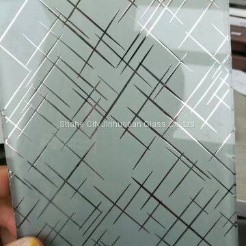 Clear and Colored Acid Etched Glass/Frosted Glass/Sandblasted Glass for Bathroom photo-3