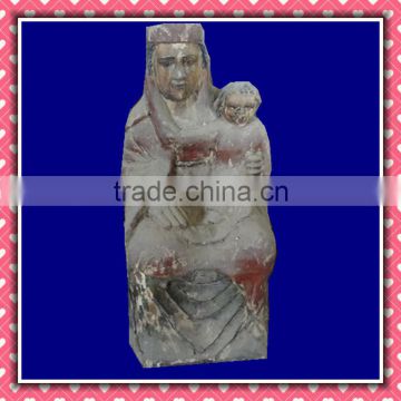 Archaistic Buddha Sculpture Wood Carving