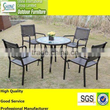 Outdoor Furniture Black Cast Aluminum 4 chairs+round table patio furniture