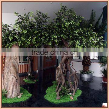 Indoor artistic green landscape tree make