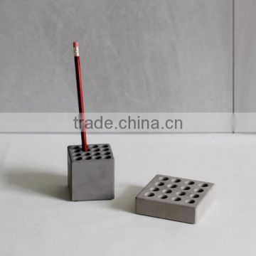 Office Organizer concrete Pencil Cup cement hole Pen Holder