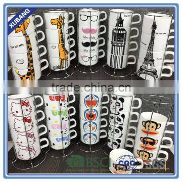 160ml Ceramic Folding Cup 4pcs + Rack 1pc for Sets 5 Pieces photo-4