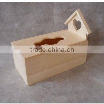 natural color pine wood tissue box
