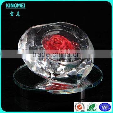 Gold Leaves Glass Apple With Mirror Base for Car Decoration photo-5