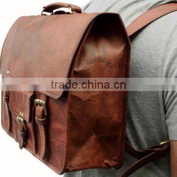 Classic Design Handmade Vintage Leather College Bag photo-4