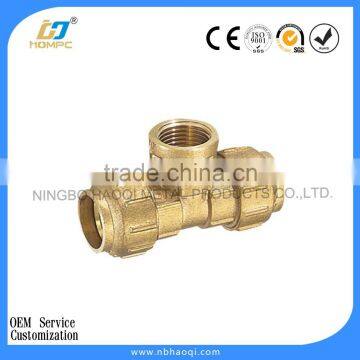 Brass plumbing pex tee fitting