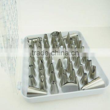 42156 52 Pcs 304 Stainless Steel Cake Master Decorating Tip Set, With Hinged Storage Box