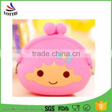 Promotional Cute animal shape silicone coin wallet silicone purse Fashionable Custom Silicone Coin Bag