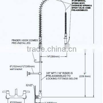 2016 Chrome Commercial Style Pot Filler Kitchen Faucet With Rre Rinse Spray photo-3