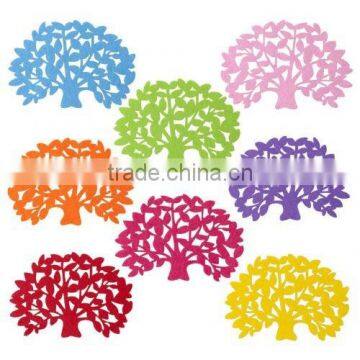 Non-woven tree cup mat felt Coasters for home decoration