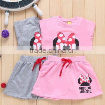 Minnie Kids Clothes Girls Clothing Sets Baby Girl Cartoon T-shirt+ Skirt 2pcs Set Ropa Mujer Ensemble Fille Meisjes Kleding photo-2