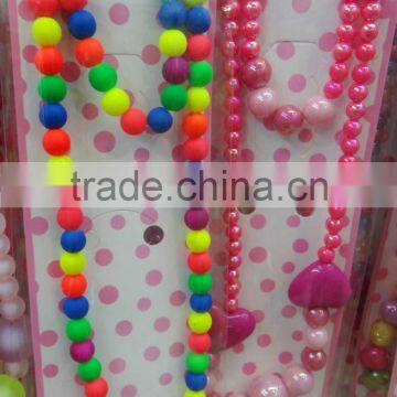 2014 Summer Hot Sale Cheap Candy Color Coral Beads Necklace Set for Pricess Girls