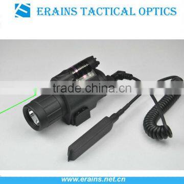 Lightweighted Plastic housing green laser sight and 200 lumens CREE Q5 LED flashlight combo