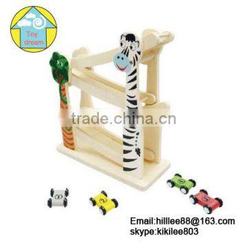 wooden slot runing car toys, marble toys wooden