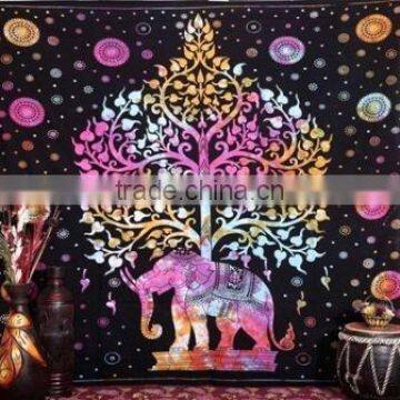 Mandala Indian Elephant Tapestry