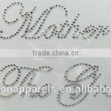 Custom Wedding Words Hot Fix Rhinestone for Clothing photo-5