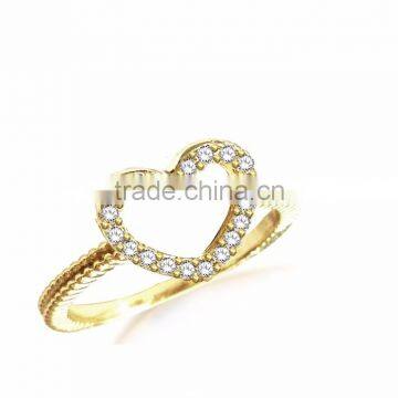 Indian Designer Gold Plated CZ Studded Heart Ring