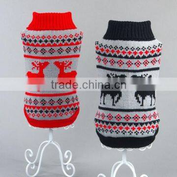 custom red reindeer knitting pattern heated pet dog christmas sweater