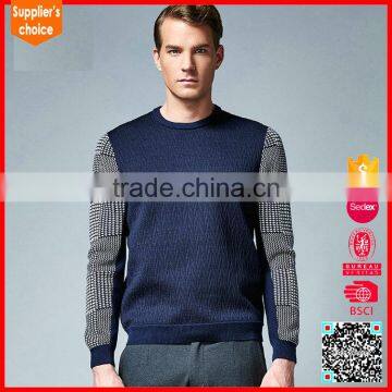 Latest design chunky woolen pullovers custom wool knitted sweater for men