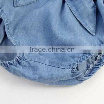 Blue Denim Bloomer Baby Diaper Cover Size for Newborn to 24 Month photo-3