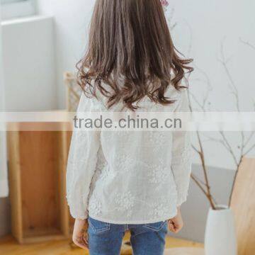 Zm35743a Kids Clothing Girls Latest New Model Casual White Long Sleeve Shirts photo-3