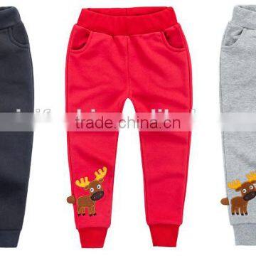 China Supplier Boy Trousers Wholesale100%Cotton Kids Wear Casual Children Embroidery Trouser Pants