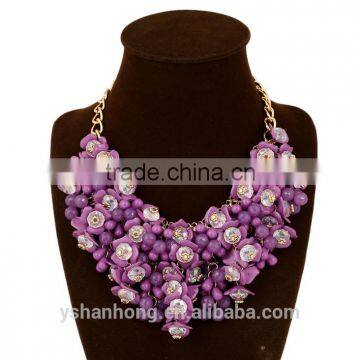 Western Style Luxury Fashion Necklace Candy Color Flower Jewellery photo-6