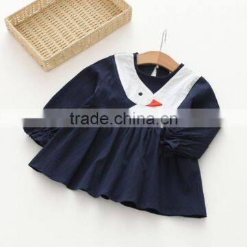 S60622B 2017 Baby Long Sleeve Animal Swan Clothing Wholesale Children Girls Cartoon Dress photo-6