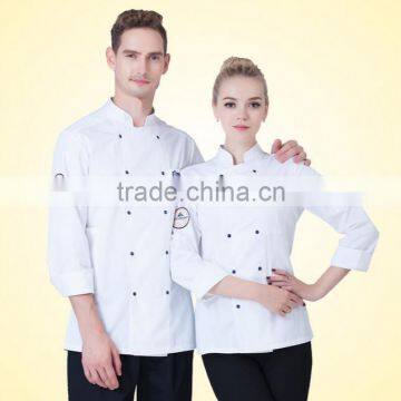 Custom Nice Design Hot Sale Factory Price Double Breasted Breathable Chef Jacket photo-3