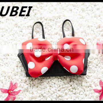 Children's Swimsuit Girls Swimsuit Big Wave Point Split Child Bikini Two-piece Swimsuit Children Swimming Cap photo-3