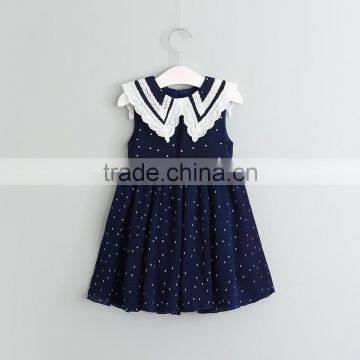 Summer polka dots doll collar baby girls dress frocks designs