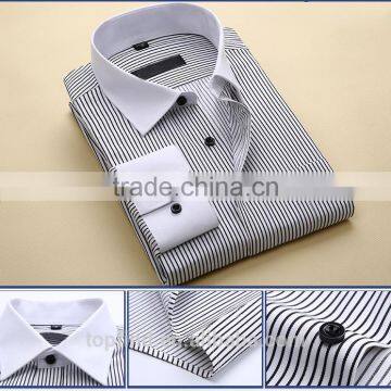 China Shirt Factory Competitive Price Oem Fashionable Perfect Quality Stripe Pattern Men's Dress Shirt With Long Sleeve photo-3