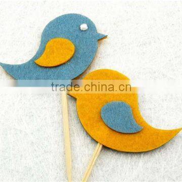 10 Handmade Felt Bird Cupcake Topper Cake Decorations Birthday Baby Shower photo-3
