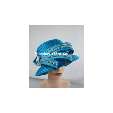 YRSM14115 dress hat,satin ribbon hat,church hat,occasion hat,derby hat