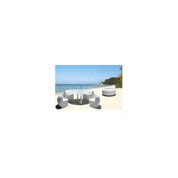 Modern White Drum Stool Stackable Rattan Furniture Table and Chairs