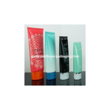 BB skin cream cosmetic tube container with the flat top metalized cap