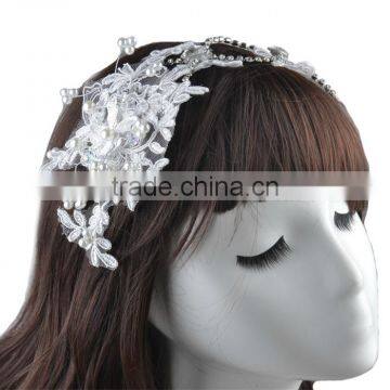 Lace Flowers pearls Rhinestones Hair Accessories Bridal Wedding Jewelry