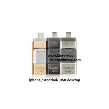 3 in 1 USB Flash Drive/ U disk for iphone/ Andriod/ Desktop