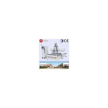 three spindle wood cnc router machine with two sides drlling head