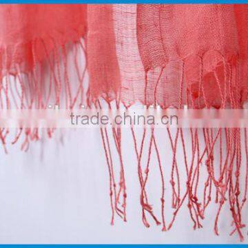 High Quality Solid Colour Lady's Fashionable Linen Scarf photo-3
