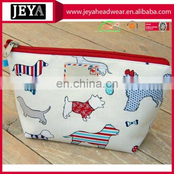 Waterproof Cosmetic Bags full printed dog pattern zip up bags travel makeup bag