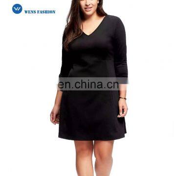 High fashion women's clothing short sleeve v-neck women casual dress