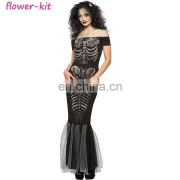 2017 Women Sexy Halloween Party Skeleton Mermaid Costume