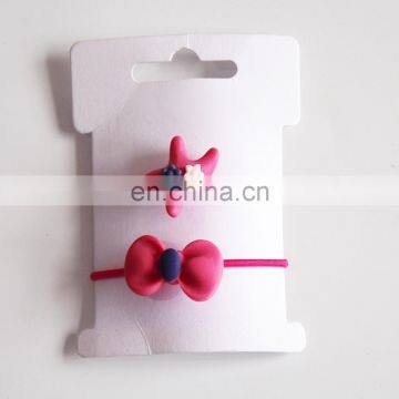 cute kids hot pink star ponytail hair band elastic