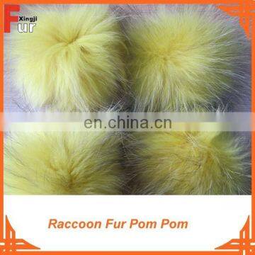 Pom Pom for hats, raccoon fur, 13CM