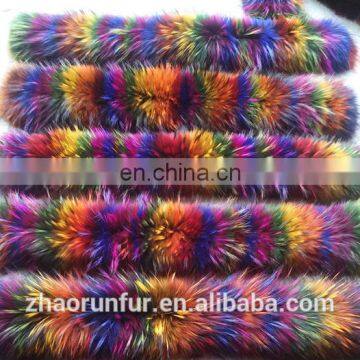 Real Raccoon Fur Collar for Garment Wholesaler Raccoon Fur Trim/piping photo-5