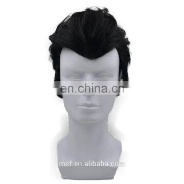 MCW-2354 New 2017 fashion synthetic wig black short straight man hair wig fancy dress costume wig