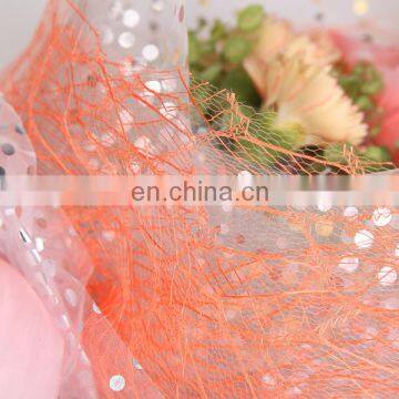 2015 latest design beautiful lace fabric high quality recycable flower wrapper