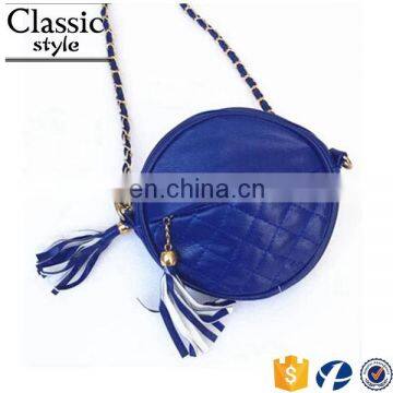 CR Fast Delivery Styling Elegant Round Shape Tassels Zipper With Long Chain Women Purse Red Crossbody Shoulder Bag photo-4