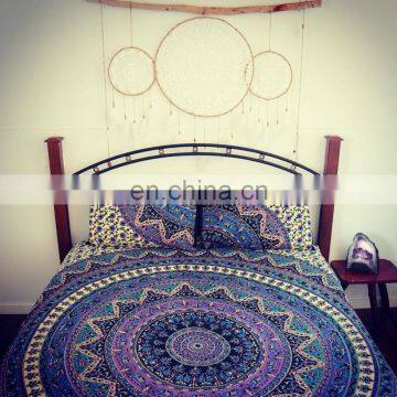 Decorative Mandala Duvet Cover Indian Handmade Doona Cover Queen Reversible Cotton Quilt Cover SSTH54